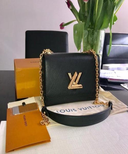 Louis Vuitton Twist MM Epi Leather Black Gold-Colored Lock