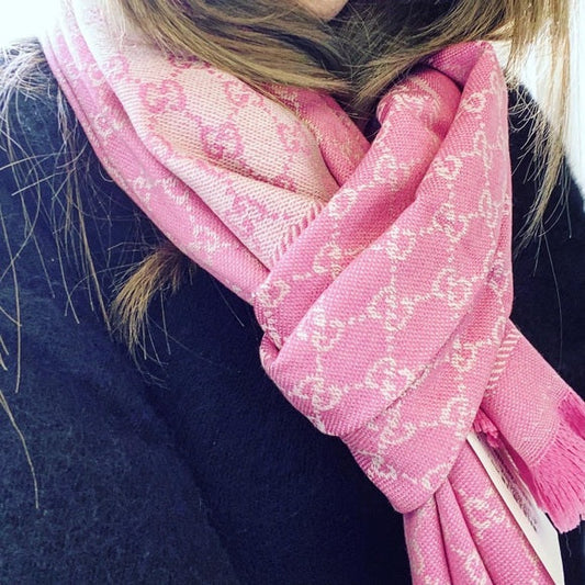 GUCCI Wool GG Jacquard Scarf