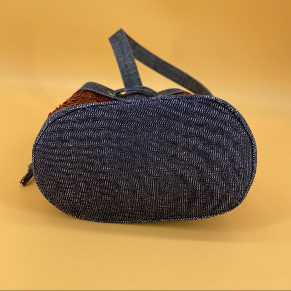 CHANEL Denim Sequin Mini Bucket Bag