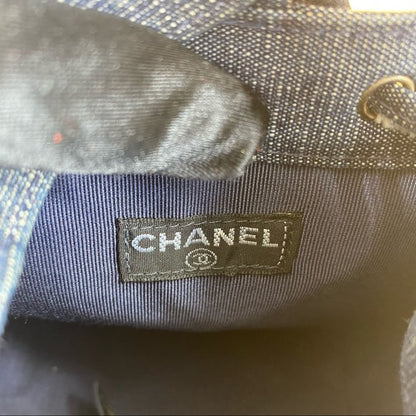 CHANEL Denim Sequin Mini Bucket Bag