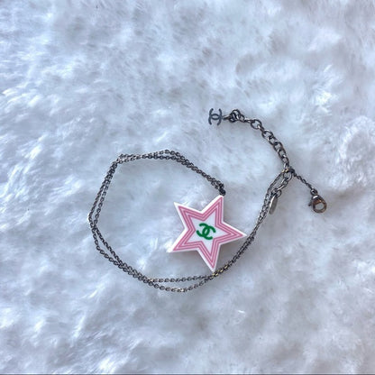 CHANEL two sides star necklace TWS