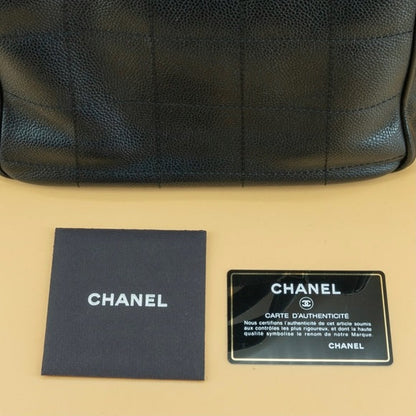 CHANEL Vintage chocolate bar leather tote TWS pop