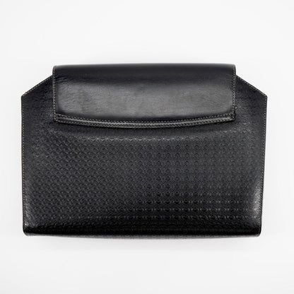 GUCCI vintage black leather clutch