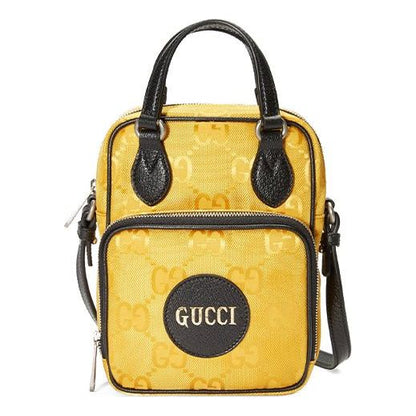 GUCCI Off The Grid OTG Environmental Friendly Series Logo Leather Logo Nylon handbag Unisex / Yellow / Black 625850-H9HAN-7673