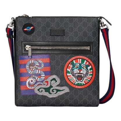GUCCI Night Courrier Single- Shoulder Bag Black/Grey 474137-9F23N-8850