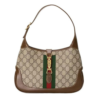 (WMNS) GUCCI Jackie 1961 SeriesSingle Shoulder Bag Small Red/ Green Stripes Tape 636706-HUHHG-8565