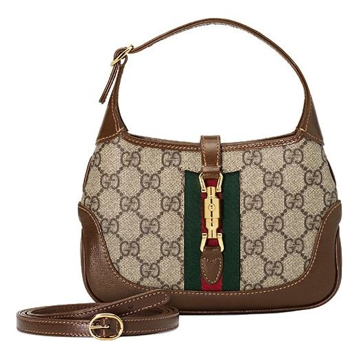 (WMNS) GUCCI Jackie 1961 SeriesGG Canvas Clutch Single Shoulder Bag mini Brown Monogram 637092-HUHHG-8565