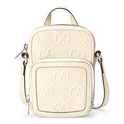 (WMNS) GUCCI Logo PatternPrint SingleShoulderBag White 658553-1W3AN-9022