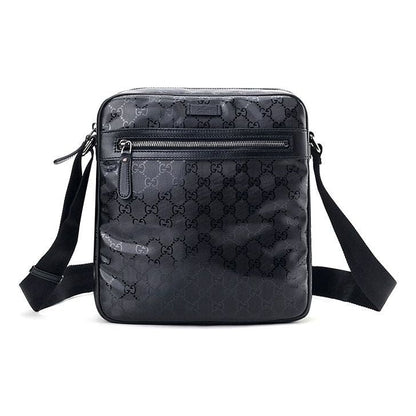 GUCCI Logo Leather Logo Shoulder Messenger Bag Black Classic 201448-FU4CR-1000