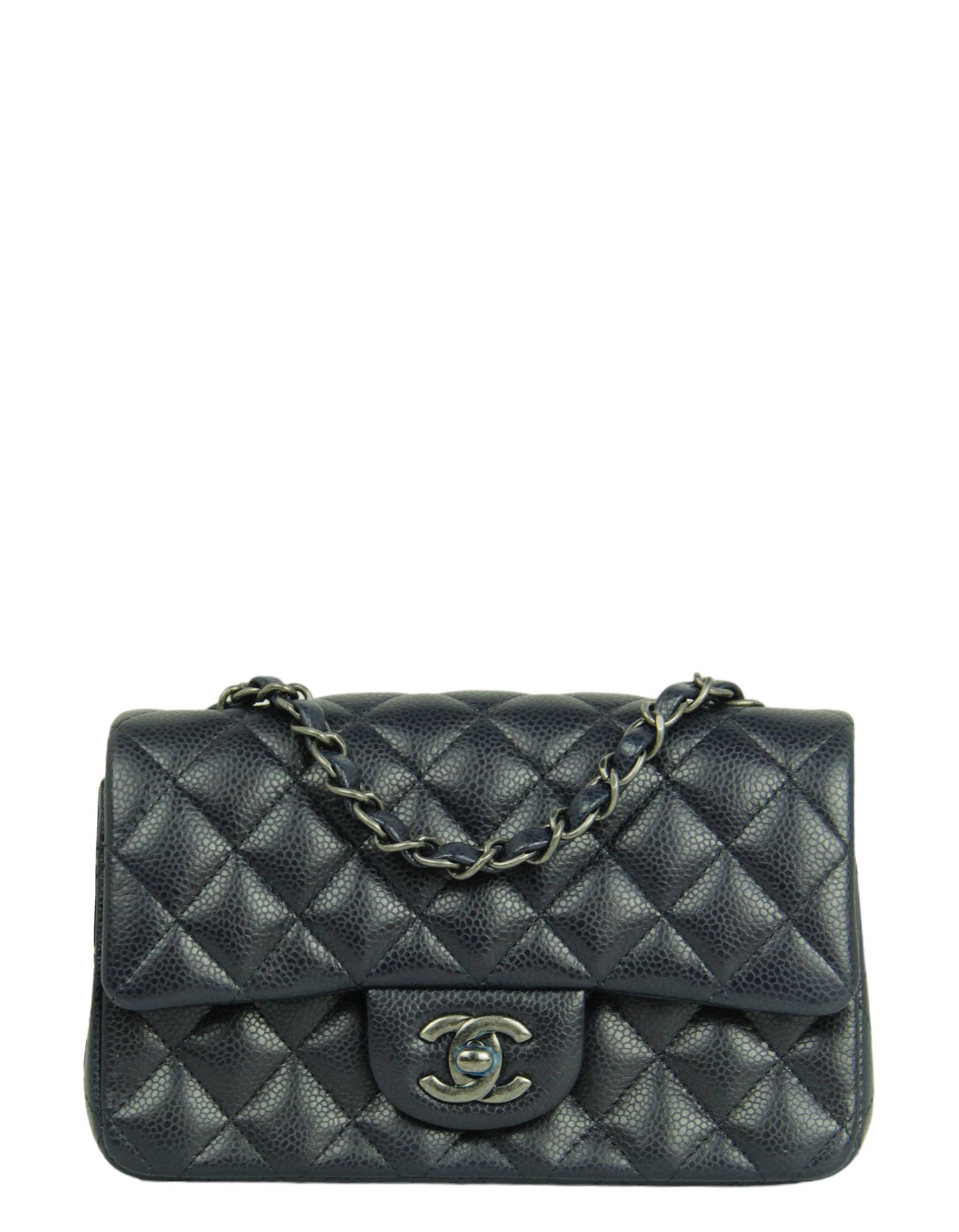 Chanel Dark Navy Caviar Rectangular Mini Flap