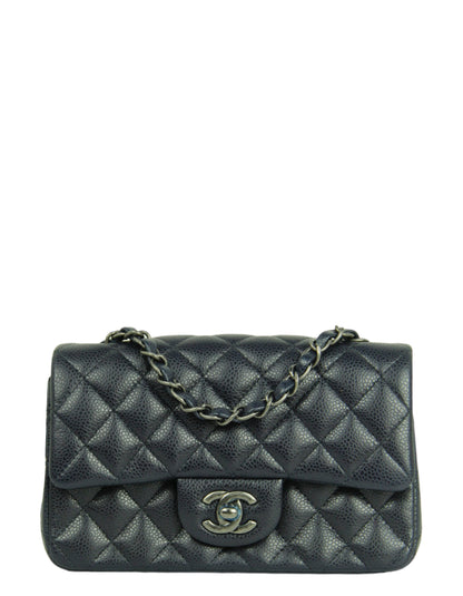 Chanel Dark Navy Caviar Rectangular Mini Flap