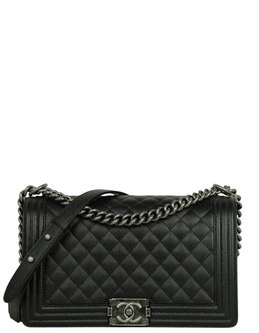 Chanel Black/Ruthenium New Medium Boy Bag