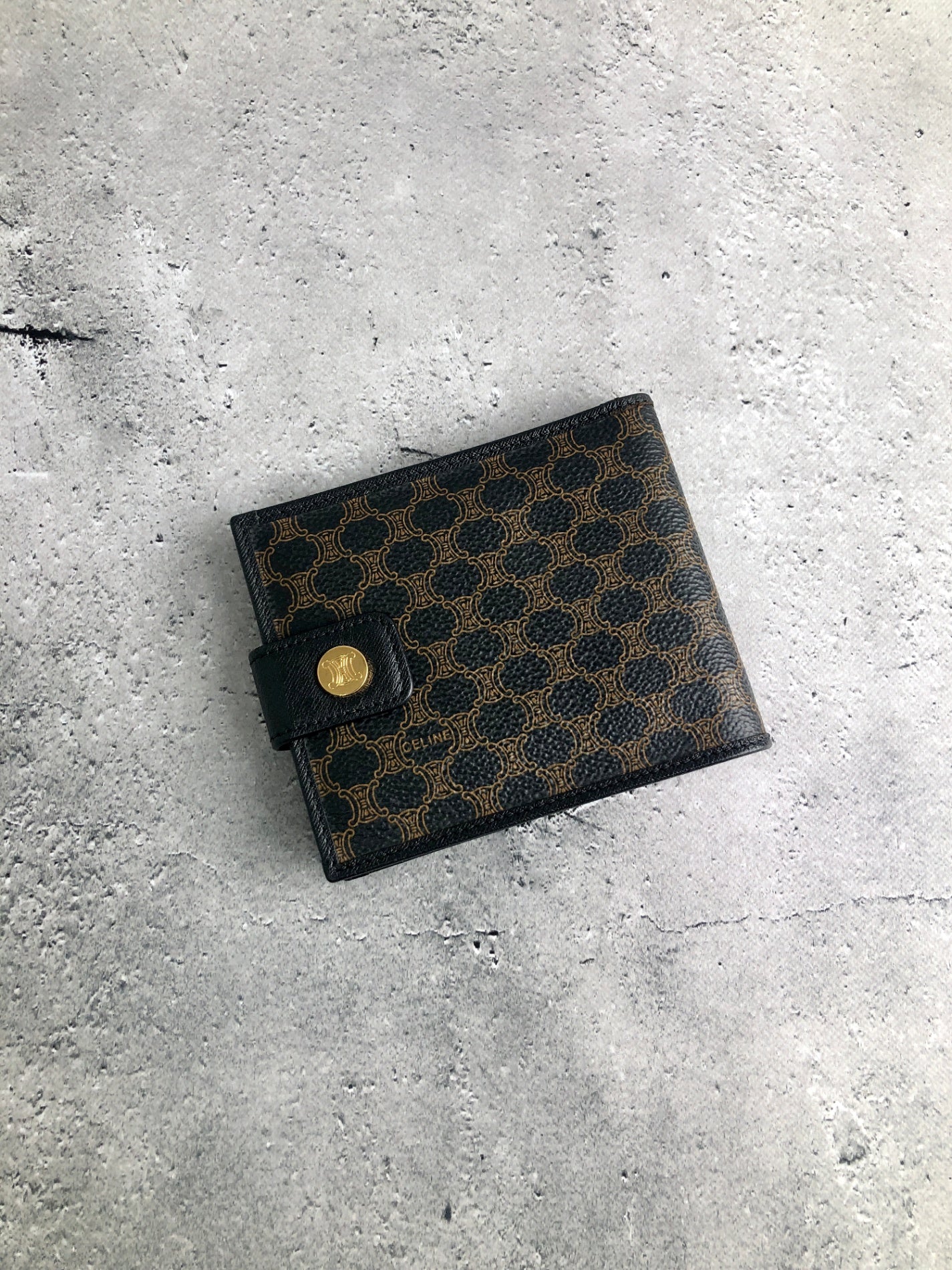 CELINE  Folded Wallet Black Vintage y827bx