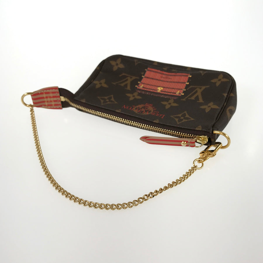 LOUIS VUITTON trunk print stripes Pouch