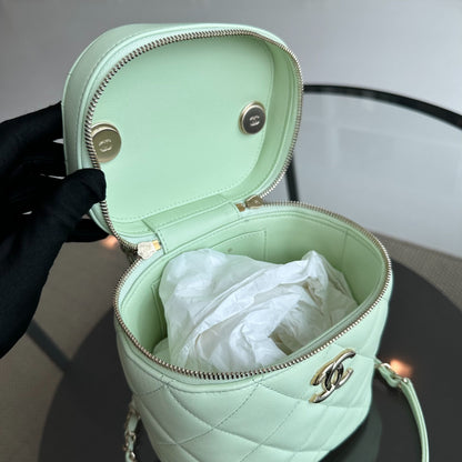 *Microchip, Brand New* Trendy CC Vanity Small Light Green Lambskin