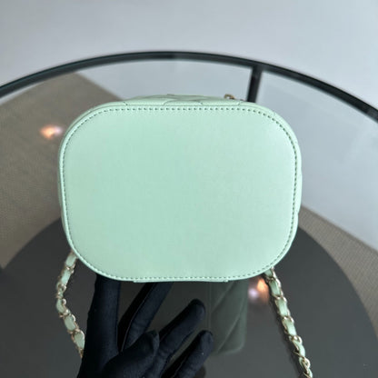 *Microchip, Brand New* Trendy CC Vanity Small Light Green Lambskin