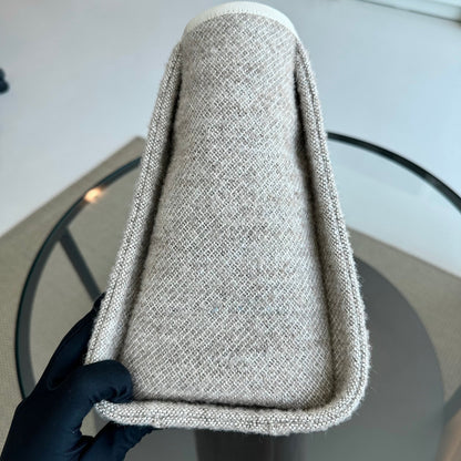 *Microchip* Chanel Deauville Tote Medium Tweed Grey White SHW Microchip