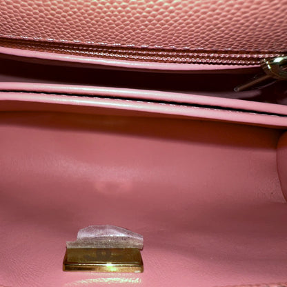*Microchip, Full Set, Receipt* Mini Caviar Coco Handle Quilted Light Pink GHW