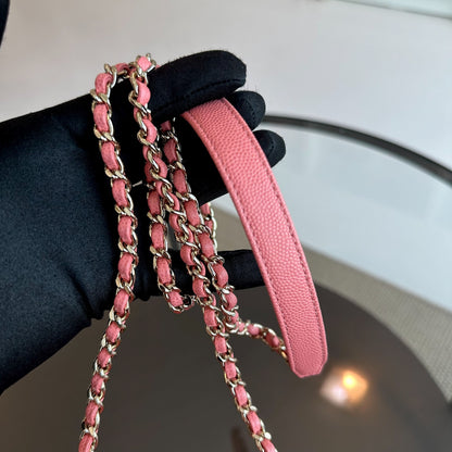*Microchip, Full Set, Receipt* Mini Caviar Coco Handle Quilted Light Pink GHW