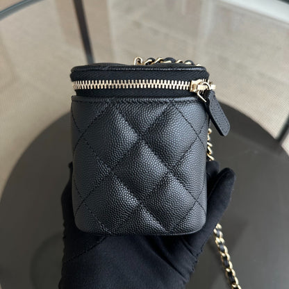 *Microchip, Like New* Long Vanity Classic Quilted Caviar Small Black LGHW
