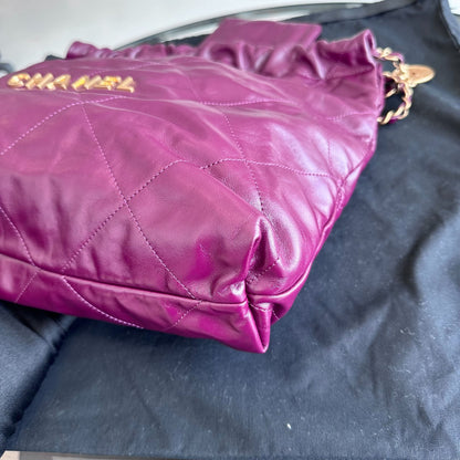 *Microchip, Receipt Full Set* 22 Calfskin Medium Violet With Pouch 22Bag RFID Microchip