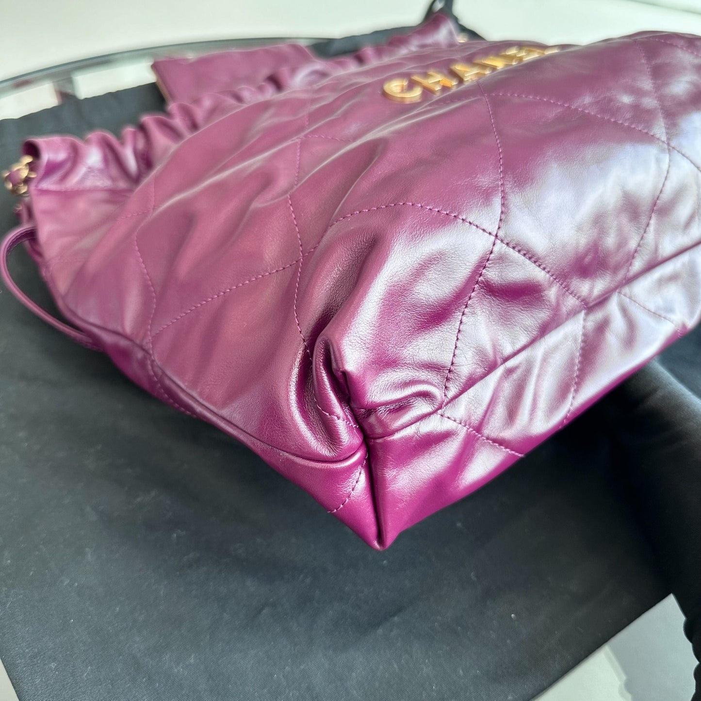 *Microchip, Receipt Full Set* 22 Calfskin Medium Violet With Pouch 22Bag RFID Microchip
