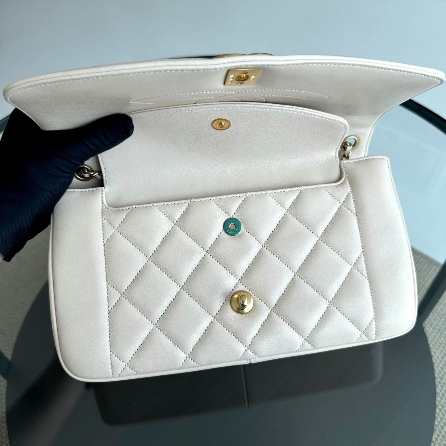 *Modern Reissue 2015* Diana Jumbo 28CM Quilted Lambskin Beige GHW No 20