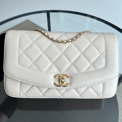 *Modern Reissue 2015* Diana Jumbo 28CM Quilted Lambskin Beige GHW No 20