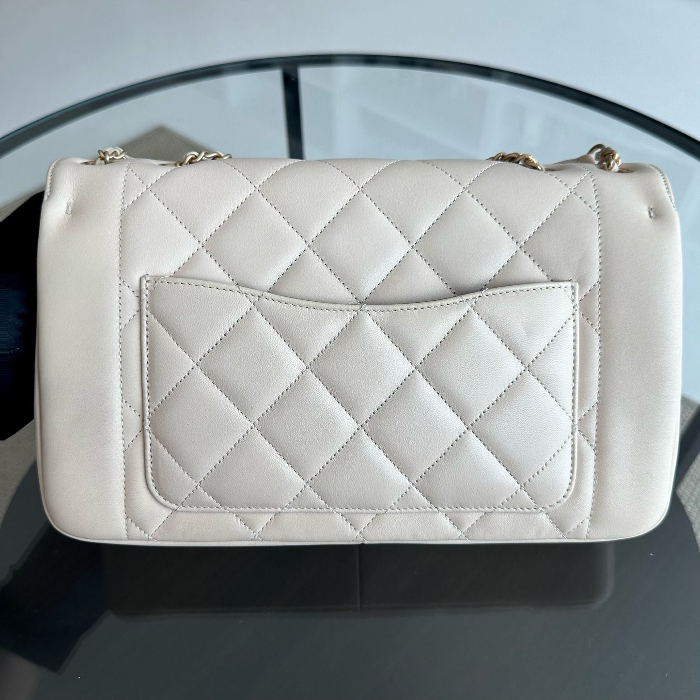 *Modern Reissue 2015* Diana Jumbo 28CM Quilted Lambskin Beige GHW No 20