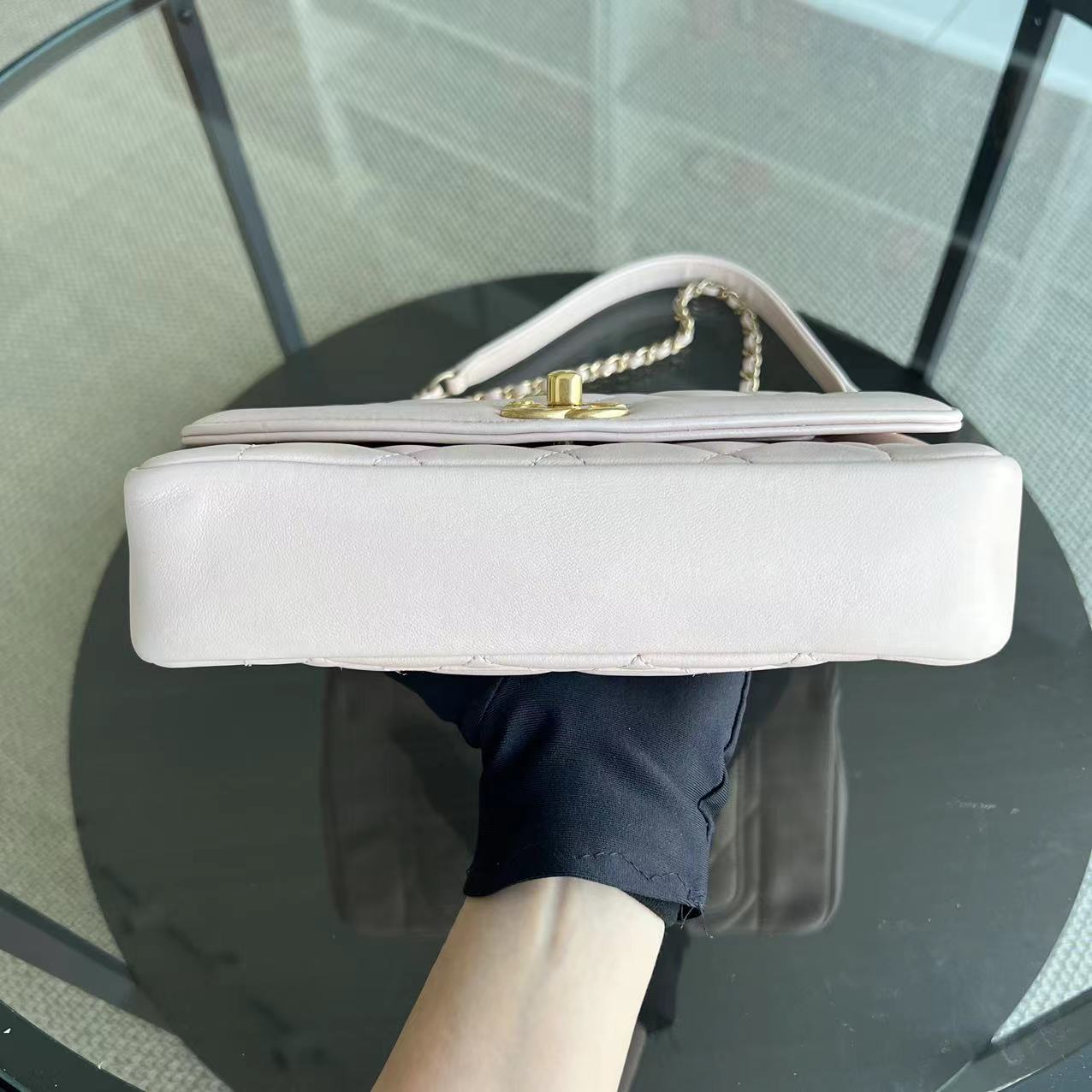 *Modern Reissue 2015* Diana Small 22CM Quilted Lambskin Light Pink Golden Hardware Series 20