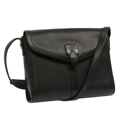 BurberrySs Shoulder Bag Leather Black Auth mr101