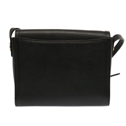 BurberrySs Shoulder Bag Leather Black Auth mr101