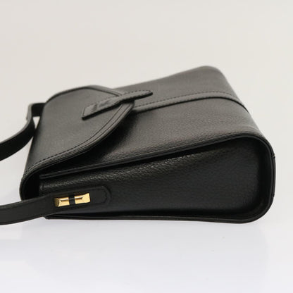 BurberrySs Shoulder Bag Leather Black Auth mr101