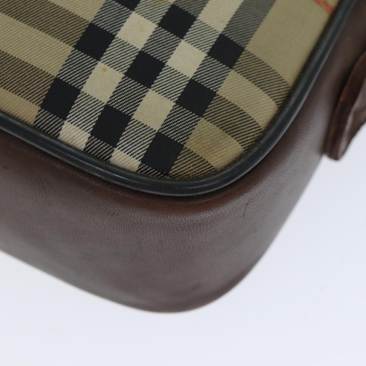 BURBERRYSs Nova Check Shoulder Bag Canvas Beige Auth mr273