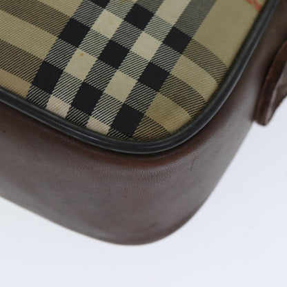 BURBERRYSs Nova Check Shoulder Bag Canvas Beige Auth mr273