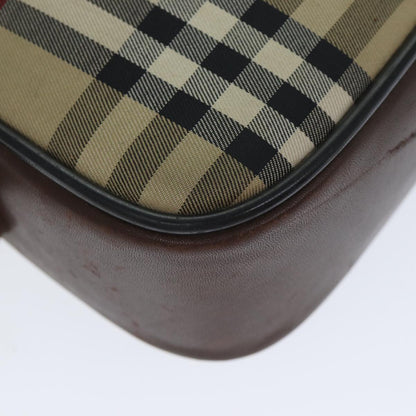 BURBERRYSs Nova Check Shoulder Bag Canvas Beige Auth mr273