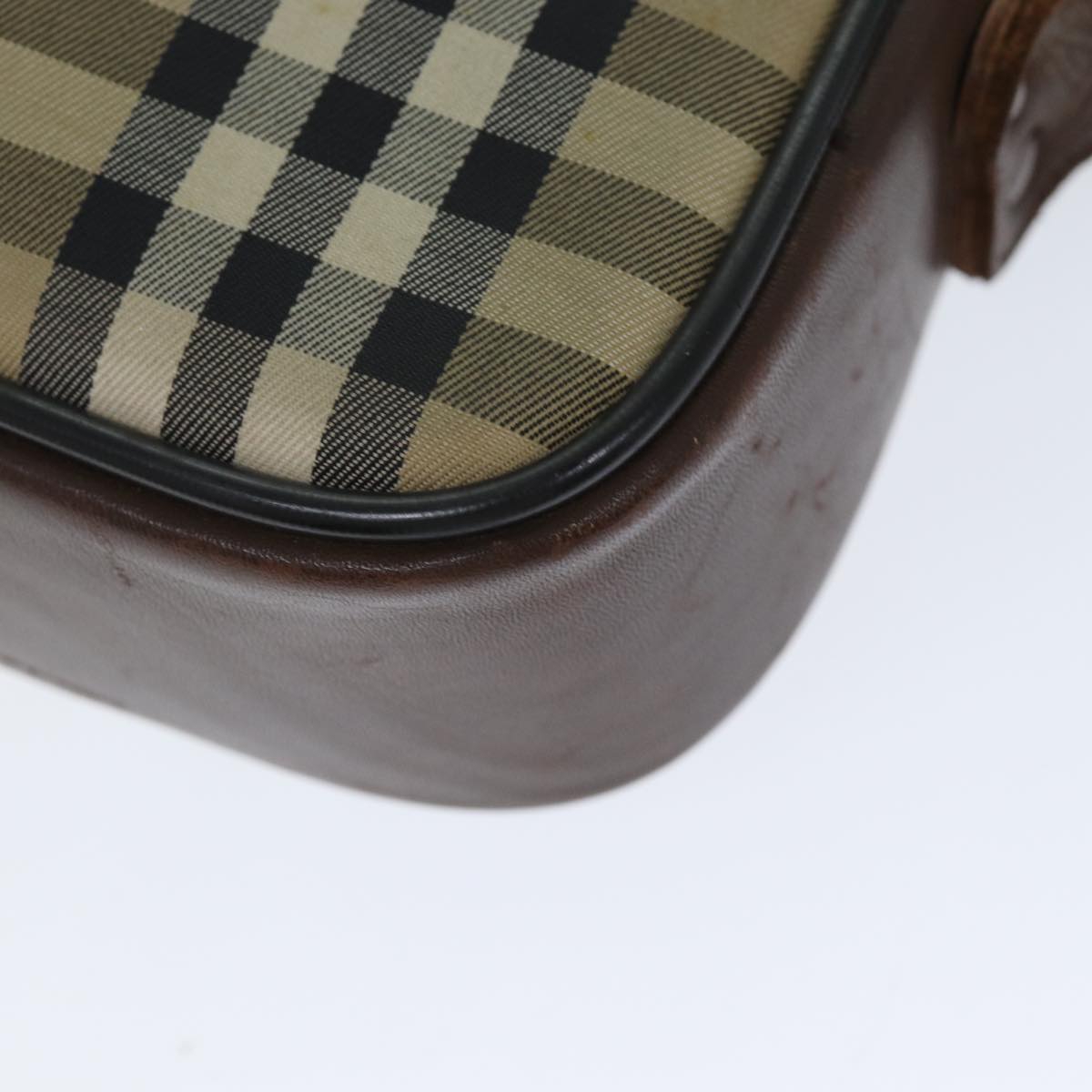 BURBERRYSs Nova Check Shoulder Bag Canvas Beige Auth mr273