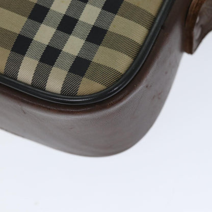 BURBERRYSs Nova Check Shoulder Bag Canvas Beige Auth mr273