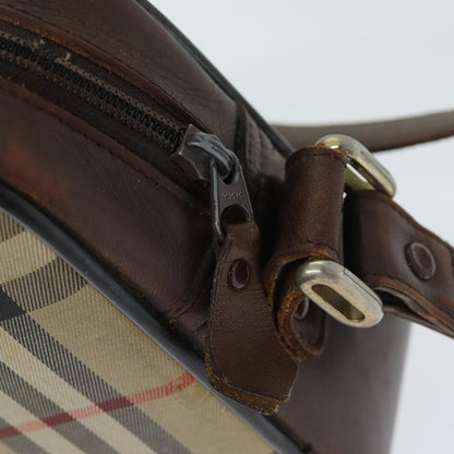 BURBERRYSs Nova Check Shoulder Bag Canvas Beige Auth mr273
