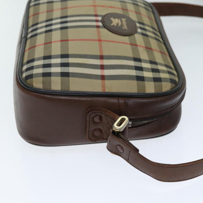 BURBERRYSs Nova Check Shoulder Bag Canvas Beige Auth mr273