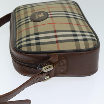 BURBERRYSs Nova Check Shoulder Bag Canvas Beige Auth mr273