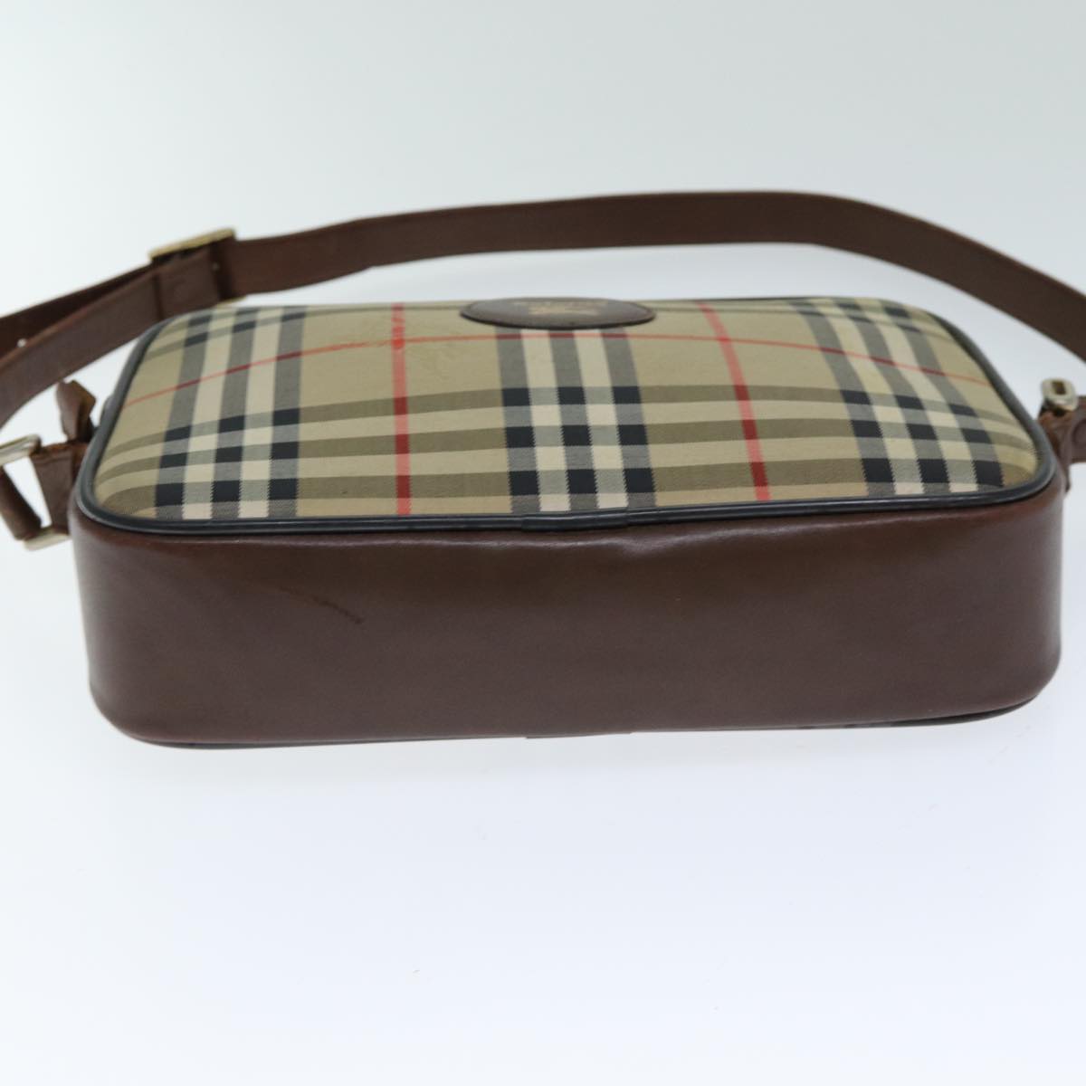 BURBERRYSs Nova Check Shoulder Bag Canvas Beige Auth mr273
