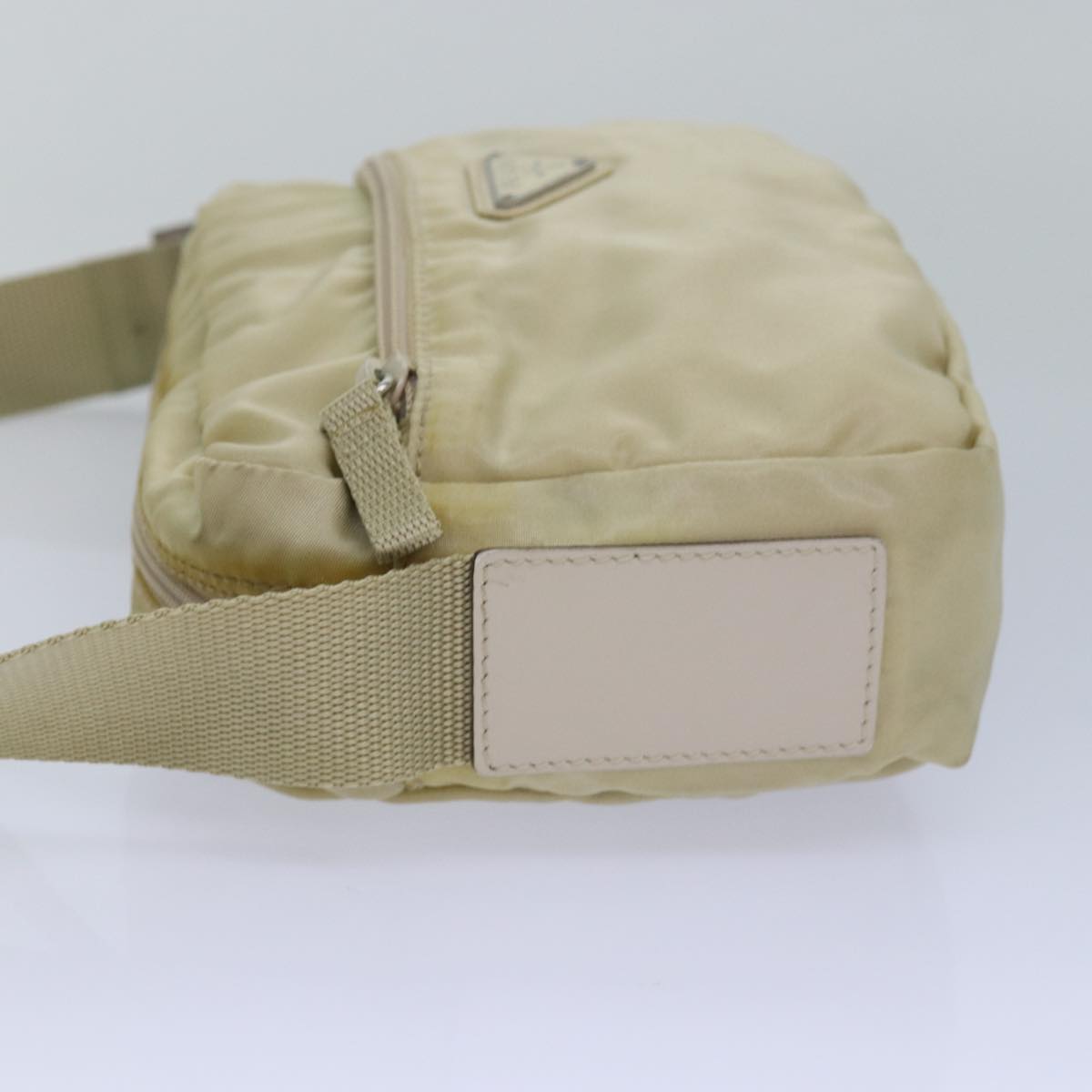 PRADA Shoulder Bag Nylon Beige Auth mr283