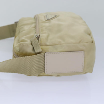 PRADA Shoulder Bag Nylon Beige Auth mr283