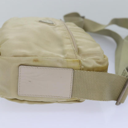 PRADA Shoulder Bag Nylon Beige Auth mr283