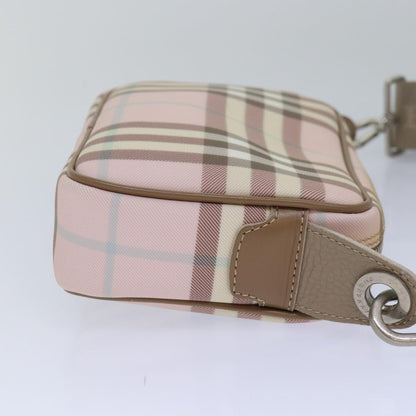 BURBERRY Nova Check Shoulder Bag Coated Canvas Pink Auth mr285