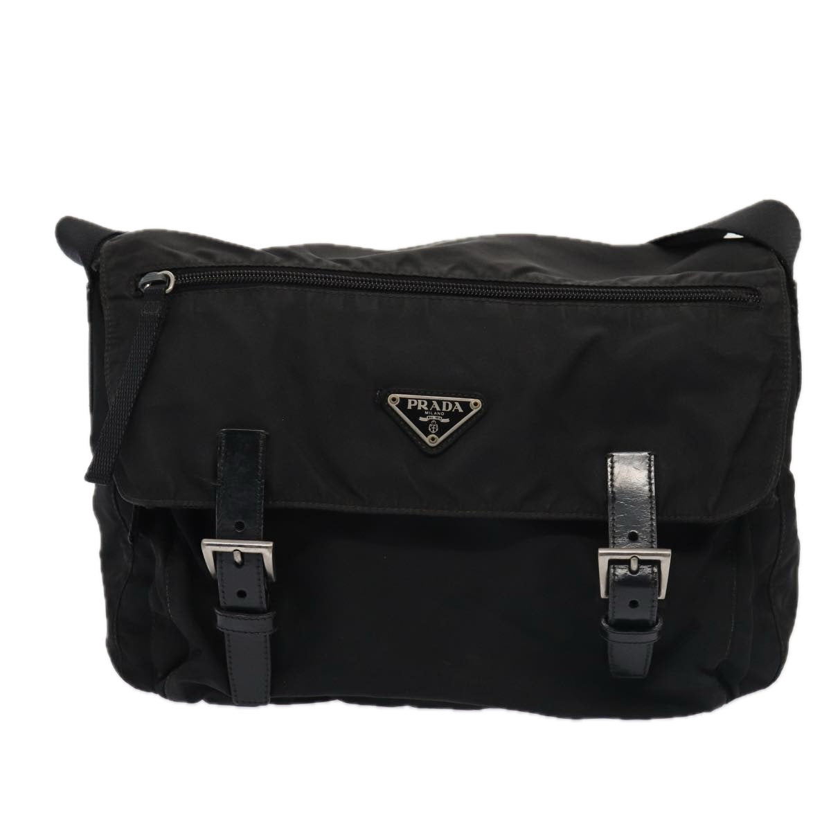 PRADA Shoulder Bag Nylon Black Auth mr349