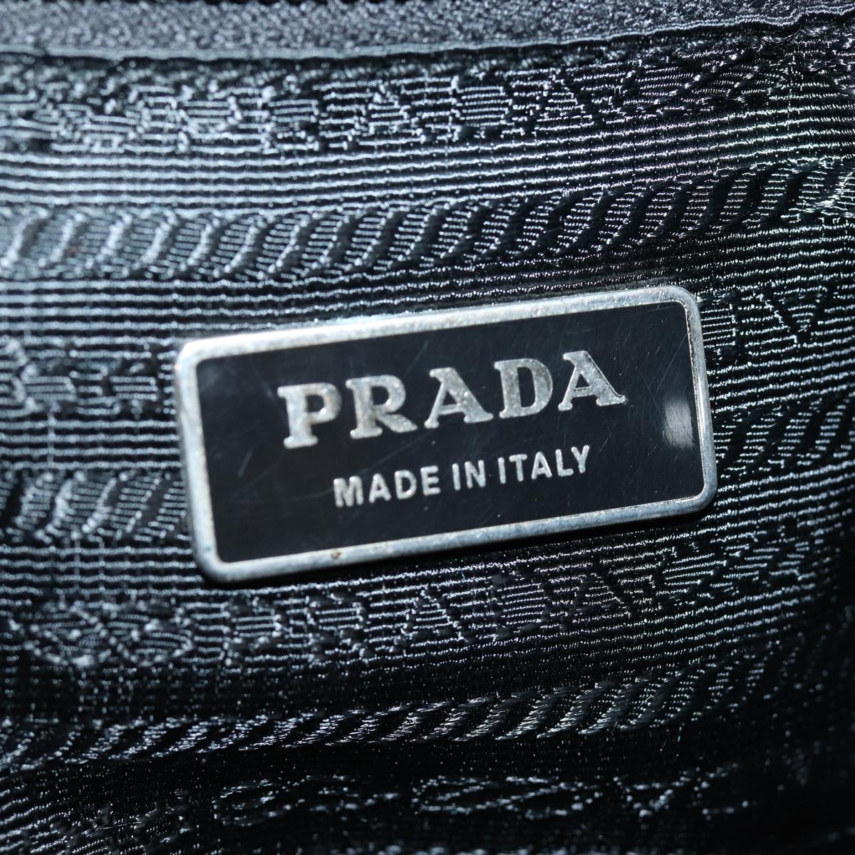 PRADA Ribbon Tote Bag Nylon Black BN1136 Auth mr381