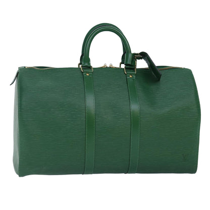 LOUIS VUITTON Epi Keepall 45 Boston Bag Green M42974 LV Auth mr397