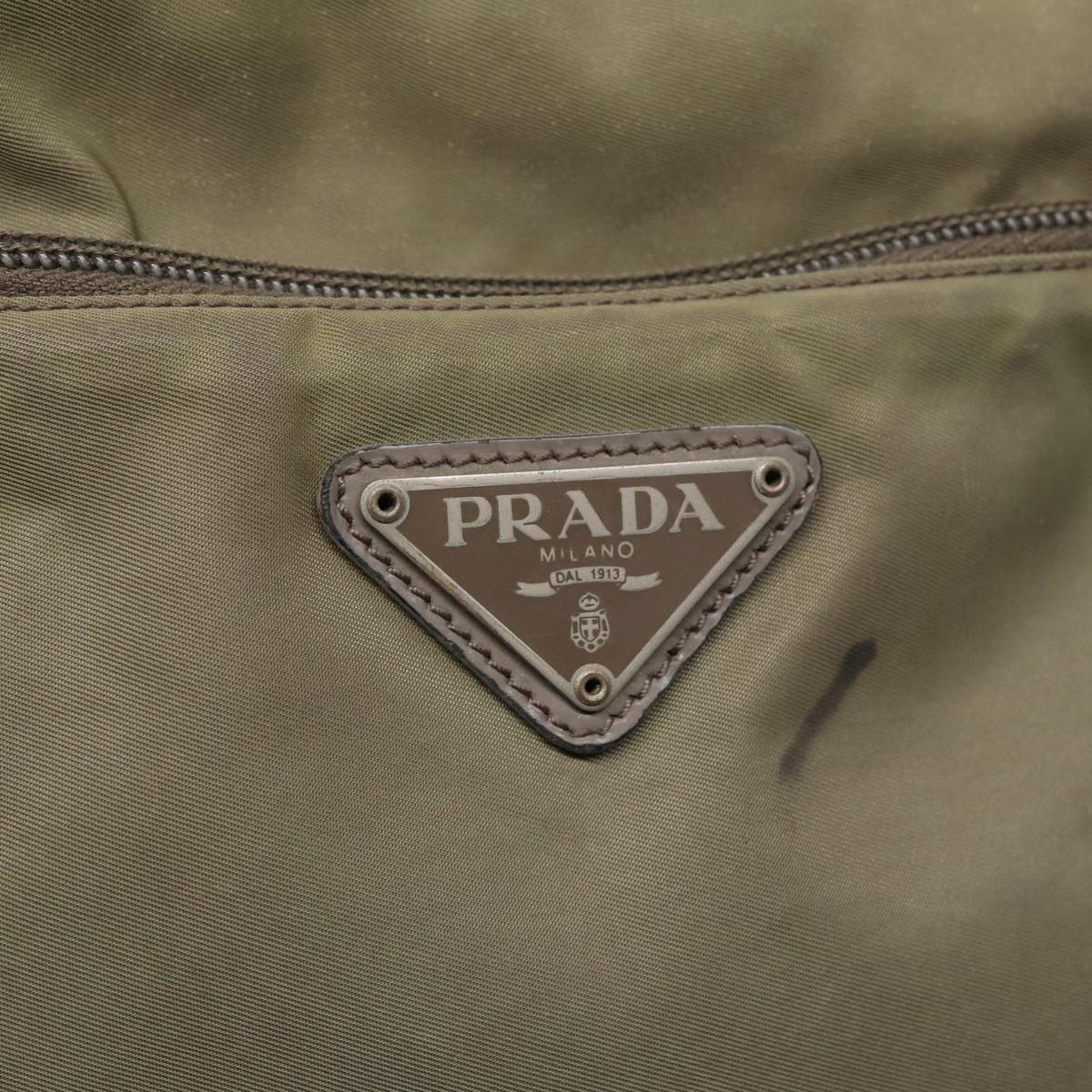 PRADA Tote Bag Nylon Khaki Auth mr430